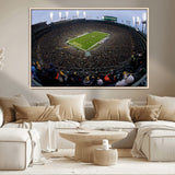 14387817-MGV-FC-36X24_Natural-Lambeau Field Stadium Wall Art – Green Bay Packers Game Day Canvas Print with Fireworks and Crowd – NFL Football Fan Man Cave