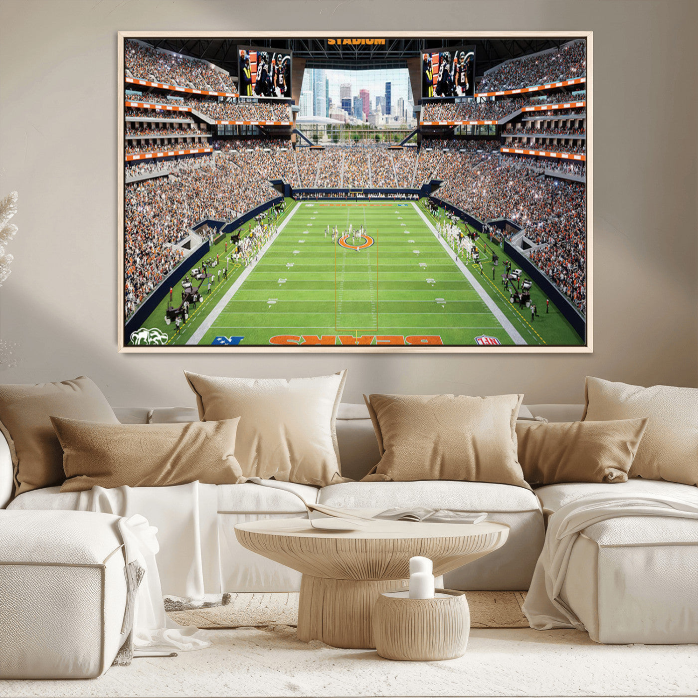 76935553-MGV-CV-36X24-Football Stadium Wall Art – Panoramic Game Day Canvas Print, Sports Decor for Man Cave, Office, Bar, or Living Room