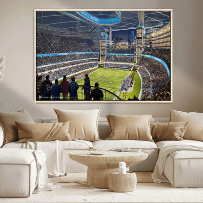 41816511-MGV-CV-36X24-Chicago Dome Stadium Wall Art – Futuristic Football Arena Canvas Print, Modern Sports Fan Decor for Man Cave, Office, Bar, or
