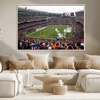 18347149-MGV-CV-36X24-Soldier Field Wall Art – Chicago Bears Football Stadium Canvas Print, Game Day Sports Decor for Man Cave, Bar, Office, or Living