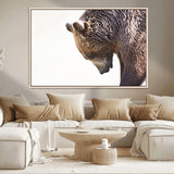14405507-MGV-CV-36X24-Bear Wall Art – Wildlife Canvas Print with Rustic Animal Portrait and Minimalist Background, Nature Inspired Photography for