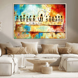 YKE34632598CR-MGV-CV-36X24-Abstract Last Supper with Apostles Wall Art Canvas Print