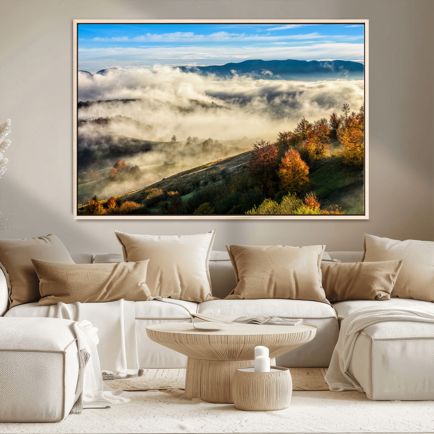 21551192-MGV-CV-36X24-Landscape Wall Art – Autumn Mountain View Canvas Print, Scenic Nature Photography Decor for Bedroom, Living Room, Office, Cabin or