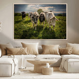 67277447-MGV-CV-36X24-Farmhouse Wall Art – Herd of Cows Canvas Print, Rustic Country Pasture Photography Decor for Bedroom, Living Room, Office, Ranch,