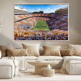 77097951-MGV-CV-36X24-Neyland Stadium Wall Art – Panoramic Tennessee Volunteers Checkerboard Crowd Canvas Print, Football Game Day Decor for Office, Man