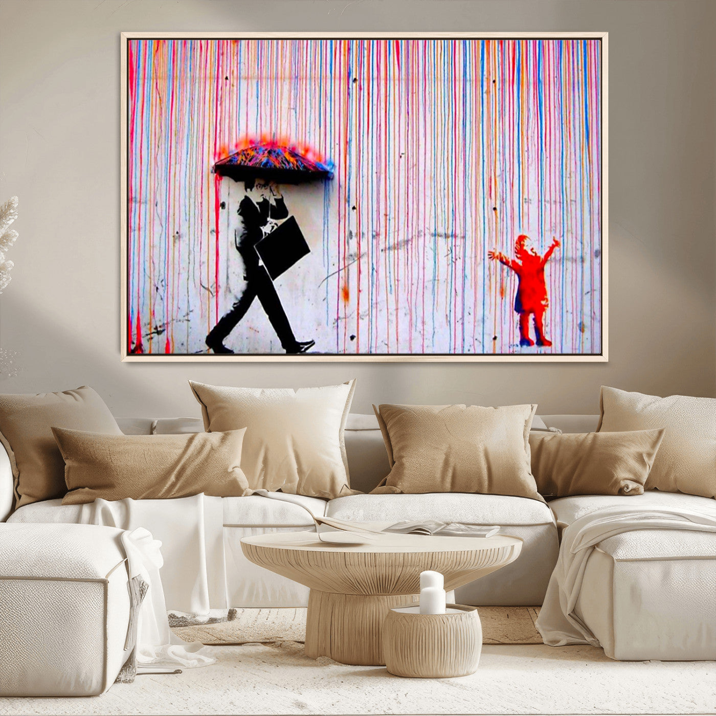 69505-MGV-CV-36X24-Graffiti Girl Wall Art Canvas Print, Framed Urban Contrast Art Picture Print, Vibrant Graffiti Perfect Urban Pop Decor Artwork