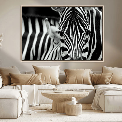 43631-MGV-CV-36X24-Black and White Zebra Wall Art – Modern Animal Print Canvas Artwork for Living Room, Bedroom, or Office Decor