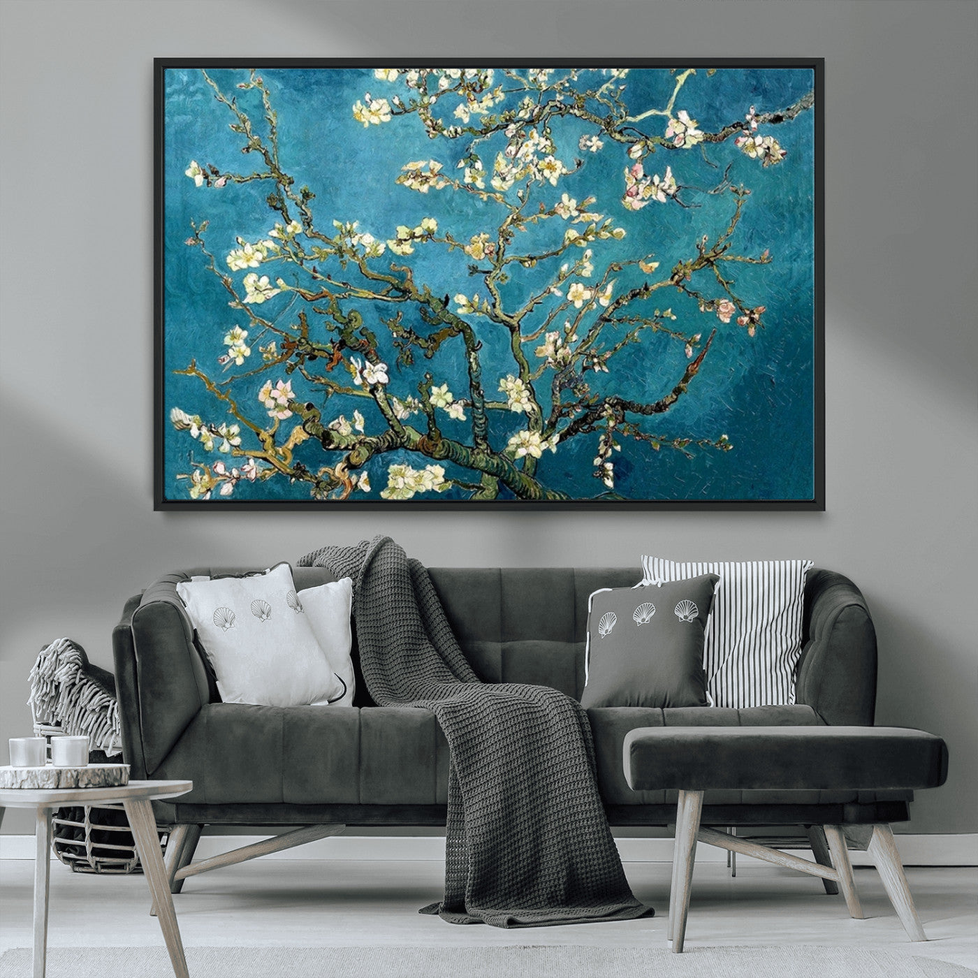 91714-MGV-CV-36X24-Almond Blossoms Wall Art – Handcrafted Van Gogh Inspired Floral Canvas Print, Beautiful Nature Decor for Living Room, Bedroom, or