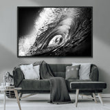 22702-MGV-FC-36X24_Black-Black and White Ocean Wave Wall Art – Powerful Surf Curl Photography Canvas Print, Modern Coastal Decor for Living Room, Office or