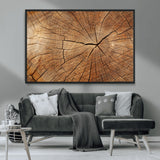 61710-MGV-FC-36X24_Black-Tree Rings Wall Art – Rustic Wood Grain Canvas Print of Tree Trunk Cross Section, Nature Inspired Decor for Cabin, Office, Living