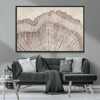 67528-MGV-CV-36X24-Wood Ring Wall Art Canvas Print, Framed Tree Ring Art Picture Print, Rustic Tree Ring Perfect Neutral Boho Decor Artwork