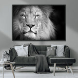 94453-MGV-FC-36X24_Black-Lion Portrait Wall Art – Black and White King of the Jungle Canvas Print, Safari Wildlife Decor for Office, Bedroom, or Living