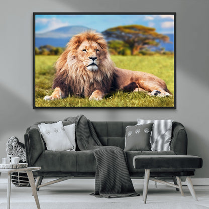 67826-MGV-FC-36X24_Black-Majestic Lion Wall Art – King of the Jungle Canvas Print, Safari Wildlife Decor for Living Room, Office, or Man Cave