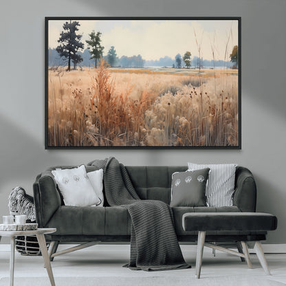 98822-MGV-CV-36X24-Autumn Meadow Wall Art – Tranquil Grassland Landscape Canvas Print, Rustic Country Decor for Living Room, Bedroom or Farmhouse