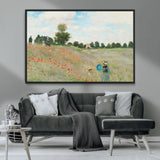 74890-MGV-CV-36X24-Monet Poppy Field Wall Art – Impressionist Landscape Canvas Print, Classic French Artwork for Living Room, Bedroom or Office Decor