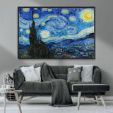 39177-MGV-CV-36X24-Starry Night Wall Art – Vincent van Gogh Famous Painting Canvas Print, Timeless Starry Sky Decor for Living Room, Bedroom or