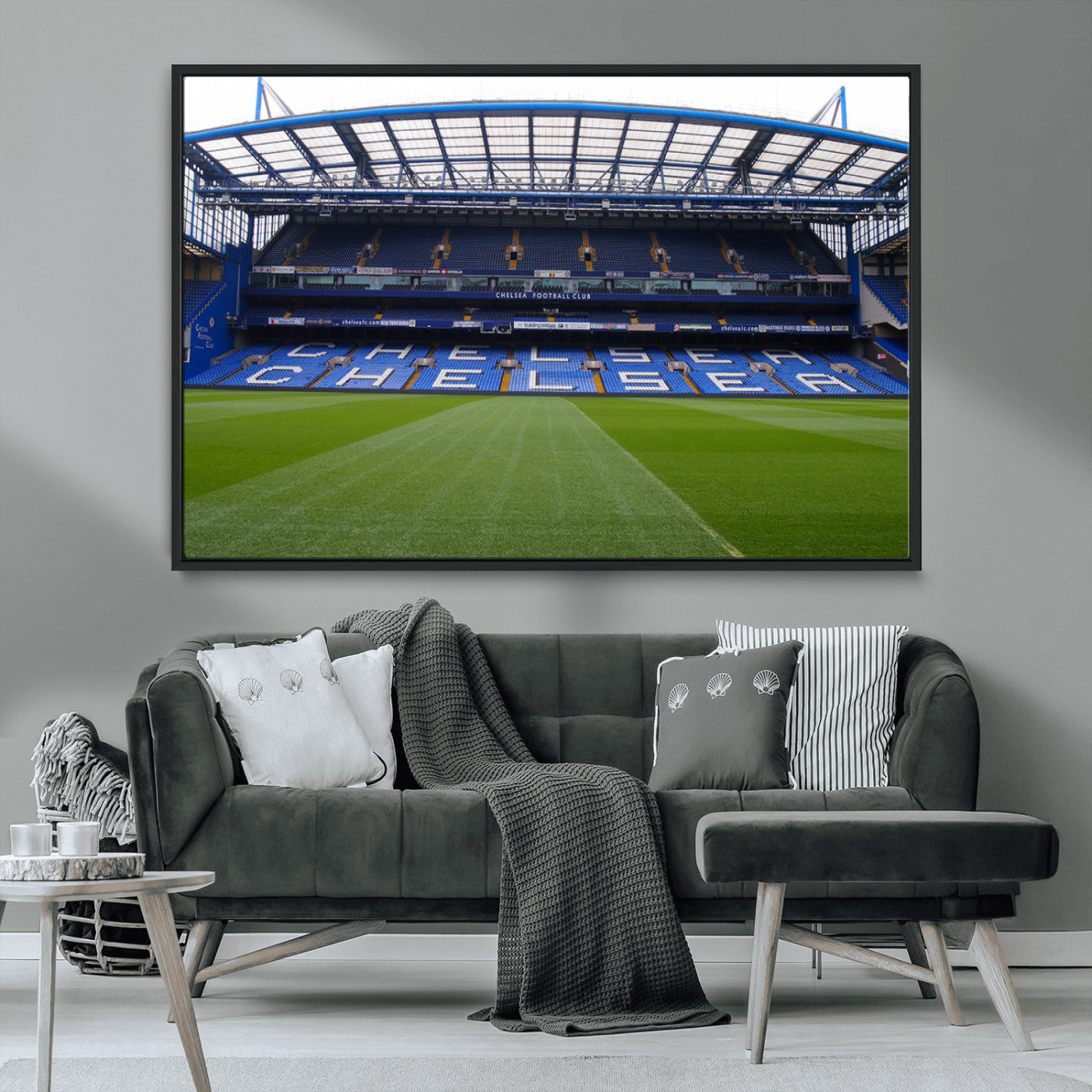 59508-MGV-CV-36X24-Chelsea Stadium Wall Art – Stamford Bridge Football Arena Canvas Print, Iconic Soccer Artwork for Living Room, Office, Game Room