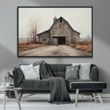11602-MGV-CV-36X24-Old Barn Wall Art Canvas Print, Framed Rustic Barn Art Picture Print, Old Farmhouse Perfect Rustic Farmhouse Decor Artwork