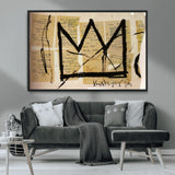 37215-MGV-CV-36X24-Abstract Crown Wall Art – Urban Graffiti Style Canvas Print Modern Street Art Design, Bold Contemporary Decor for Living Room,