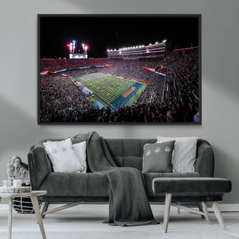 46899-MGV-FC-36X24_Black-Ben Hill Griffin Stadium Wall Art Canvas Print, Framed Football Stadium Art Picture Print, Florida Football Stadium Perfect Sport