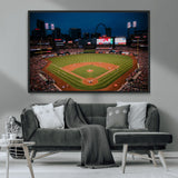 38612-MGV-FC-36X24_Black-Busch Stadium Wall Art Canvas Print, Framed Missouri Stadium Art Picture Print, Busch Stadium Field Perfect Sports Room Decor