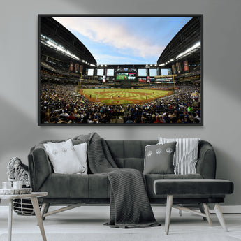 92672-MGV-FC-36X24_Black-Chase Field Stadium Wall Art Canvas Print, Framed Arizona Stadium Art Picture Print, Chase Stadium Perfect Sports Room Decor