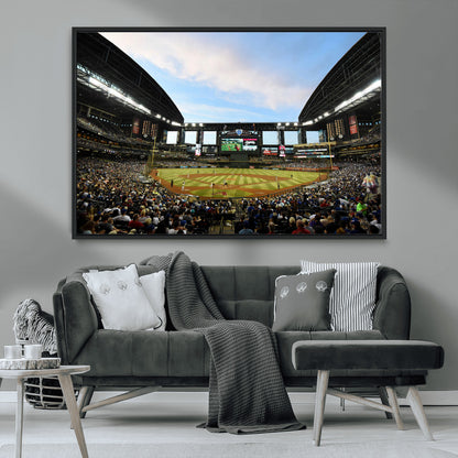 92672-MGV-FC-36X24_Black-Chase Field Stadium Wall Art Canvas Print, Framed Arizona Stadium Art Picture Print, Chase Stadium Perfect Sports Room Decor