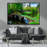 57655-MGV-CV-36X24-Golf Course Wall Art – Canvas Print Scenic Green Fairway Stone Bridge Water Reflection Landscape, Classic Sports Decor for Office,