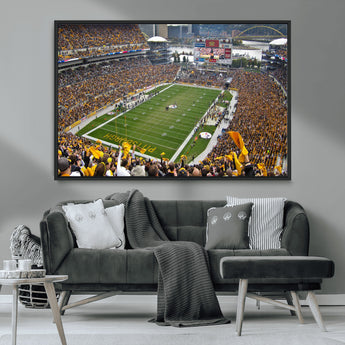 51419-MGV-CV-36X24-Heinz Field Wall Art Canvas Print, Framed Pittsburgh Stadium Field Art Picture Print, Heinz Stadium Field Perfect Sports Room