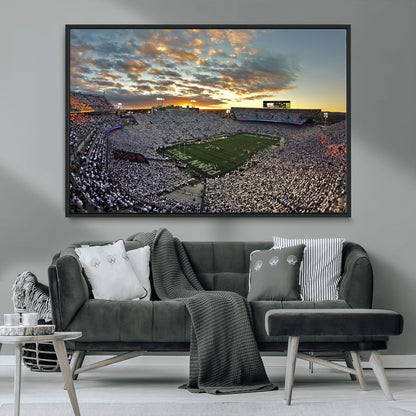 38807-MGV-CV-36X24-Beaver Stadium Wall Art Canvas Print, Framed Beaver Stadium Field Art Picture Print, Football Stadium Perfect Sport Room Decor