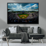 37127-MGV-CV-36X24-Kauffman Stadium Wall Art Canvas Print, Framed Kansas City Royals Field Art Picture Print, Baseball Stadium Perfect Sport Room