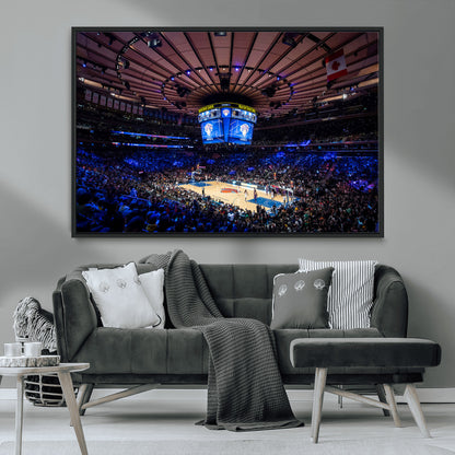 20491-MGV-FC-36X24_Black-Madison Square Garden Wall Art Canvas Print, Framed New York Stadium Art Picture Print, MSG Stadium Perfect Sport Room Decor