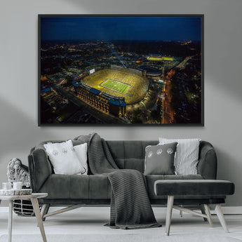 52519-MGV-CV-36X24-Michigan Football Stadium Wall Art Canvas Print, Framed Michigan Stadium Art Picture Print, Michigan Wolverines Field Perfect