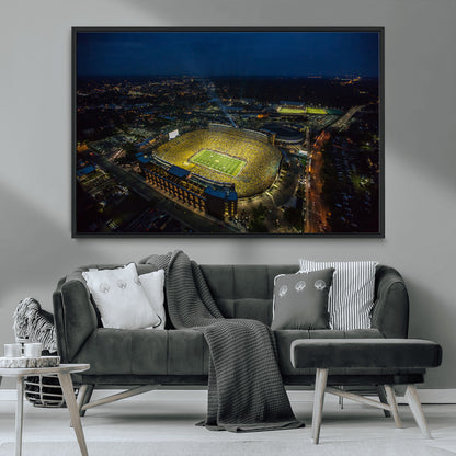52519-MGV-CV-36X24-Michigan Football Stadium Wall Art Canvas Print, Framed Michigan Stadium Art Picture Print, Michigan Wolverines Field Perfect