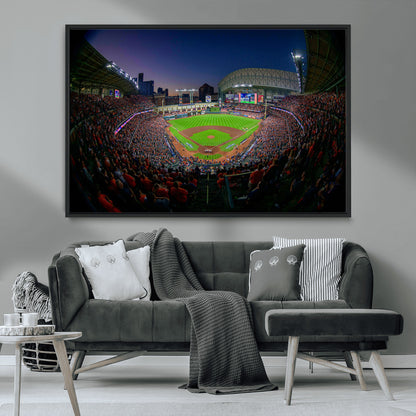 44322-MGV-FC-36X24_Black-Minute Maid Park Wall Art Canvas Print, Framed Houston Astros Stadium Art Picture Print, Houston Astros Field Perfect Sports Room