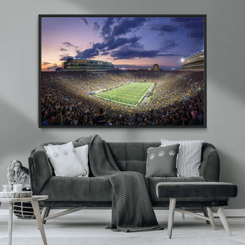 50825-MGV-CV-36X24-Notre Dame Stadium Wall Art Canvas Print, Framed Indiana Stadium Art Picture Print, Football Stadium Perfect Sports Room Decor