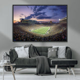 50825-MGV-FC-36X24_Black-Notre Dame Stadium Wall Art Canvas Print, Framed Indiana Stadium Art Picture Print, Football Stadium Perfect Sports Room Decor