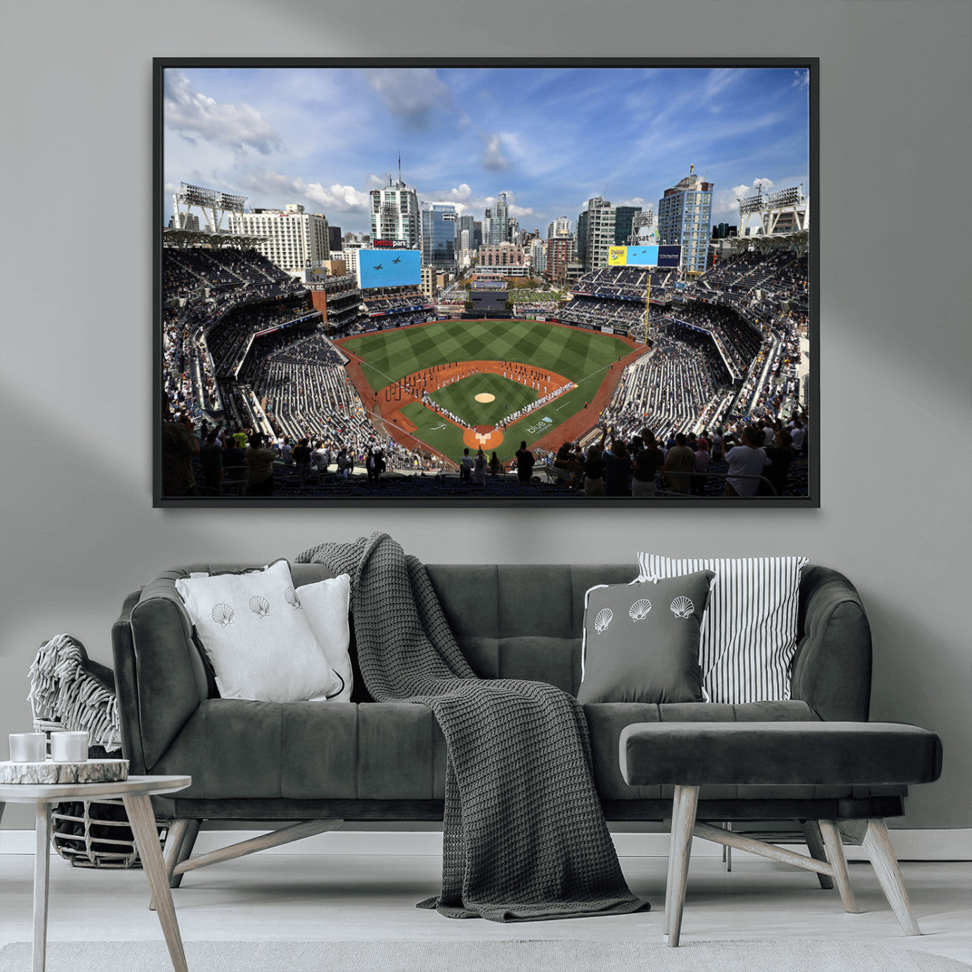 87122-MGV-FC-36X24_Black-Petco Park Field Wall Art Canvas Print, Framed San Diego Stadium Art Picture Print, Petco Park Stadium Perfect Sport Room Decor