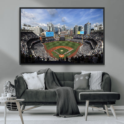 87122-MGV-FC-36X24_Black-Petco Park Field Wall Art Canvas Print, Framed San Diego Stadium Art Picture Print, Petco Park Stadium Perfect Sport Room Decor