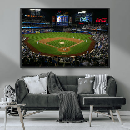 83979-MGV-FC-36X24_Black-RingCentral Coliseum Wall Art Canvas Print, Framed Oakland A's Stadium Art Picture Print, RingCentral Coliseum Field Perfect Sport