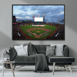 44631-MGV-FC-36X24_Black-Oracle Park Stadium Wall Art Canvas Print, Framed San Francisco Giants Art Picture Print, Giants Stadium Field Perfect Sports Room