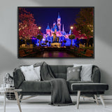 79435-MGV-CV-36X24-Disney Castle Wall Art Canvas Print, Framed Magic Kingdom Art Picture Print, Disney World Perfect Child Room Decor Artwork