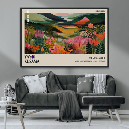 75719-MGV-CV-36X24-Botanical Mountain Valley Wall Art – Panoramic Nature Canvas Print, Vibrant Floral Field Artwork for Living Room, Bedroom, Office,