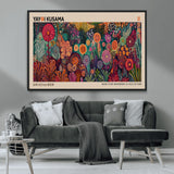 51280-MGV-FC-36X24_Black-Abstract Yayoi Kusama Wall Art Canvas Print, Framed Japanese Wabi Sabi Art Picture Print, Yayoi Kusama Perfect Abstract Modern