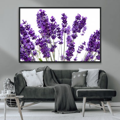 84456-MGV-CV-36X24-Lavender Wall Art – Botanical Canvas Print Featuring Purple Floral Stems, Fresh Nature Inspired Artwork for Living Room, Bedroom,