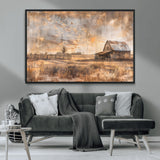 FARM2-MGV-CV-36X24-Rustic Farmhouse Wall Art Canvas Print, Framed Old Barn Art Picture Print, Southwestern Farmhouse Perfect Rustic Decor Artwork