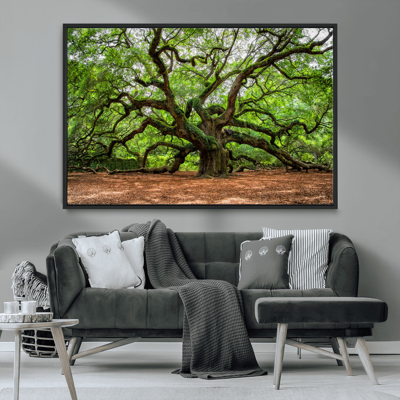 51255351-MGV-CV-36X24-Ancient Tree Wall Art – Majestic Oak Canvas Print, Large Nature Photography, Sacred Forest Landscape Wall Décor, Wisdom Tree