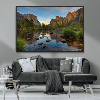 55893831-MGV-CV-36X24-Yosemite Valley Wall Art Canvas Print, Framed El Capitan Art Picture Print, Sierra Landspace Perfect Rustic Nature Decor Artwork