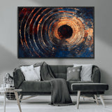 10017879-MGV-CV-36X24-Wood Tree Ring Wall Art Canvas Print, Framed Natural Wood Art Picture Print, Rustic Tree Slice Perfect Rustic Decor Artwork