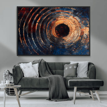 10017879-MGV-CV-36X24-Wood Tree Ring Wall Art Canvas Print, Framed Natural Wood Art Picture Print, Rustic Tree Slice Perfect Rustic Decor Artwork